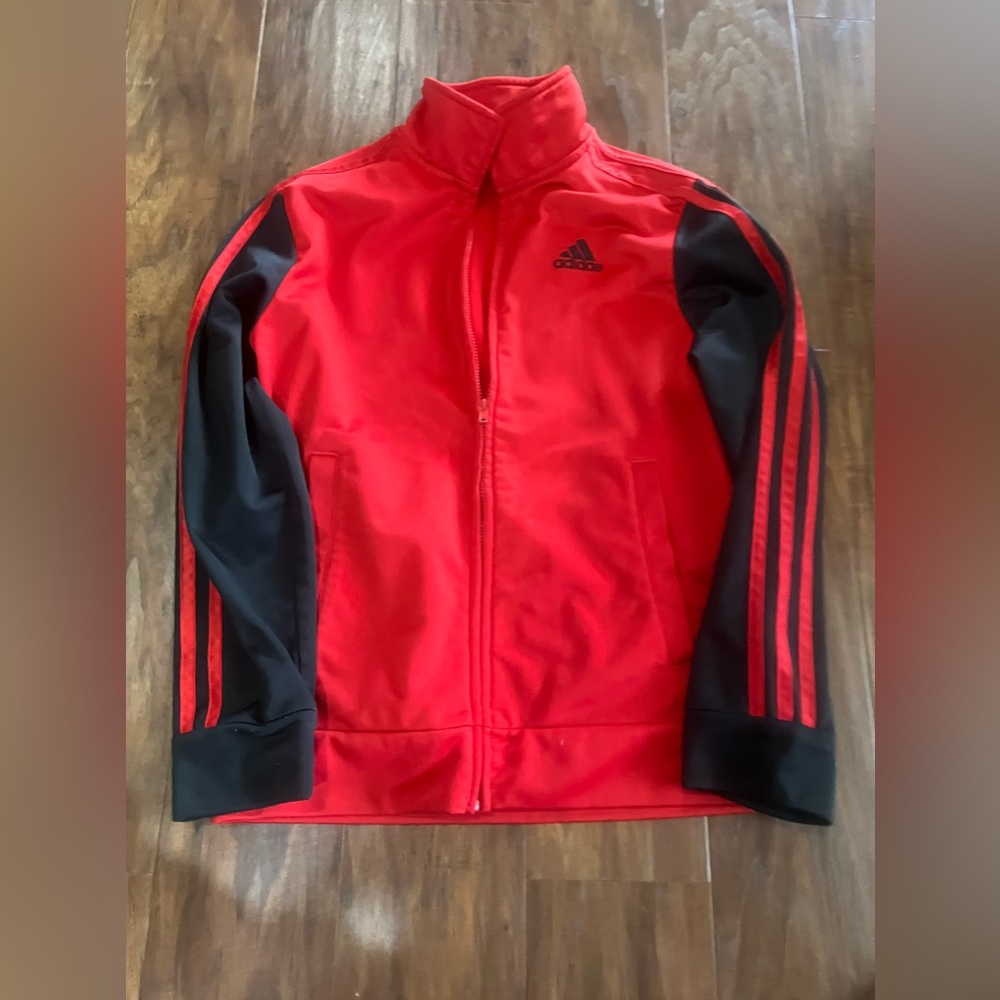 Boys adidas jacket red and black